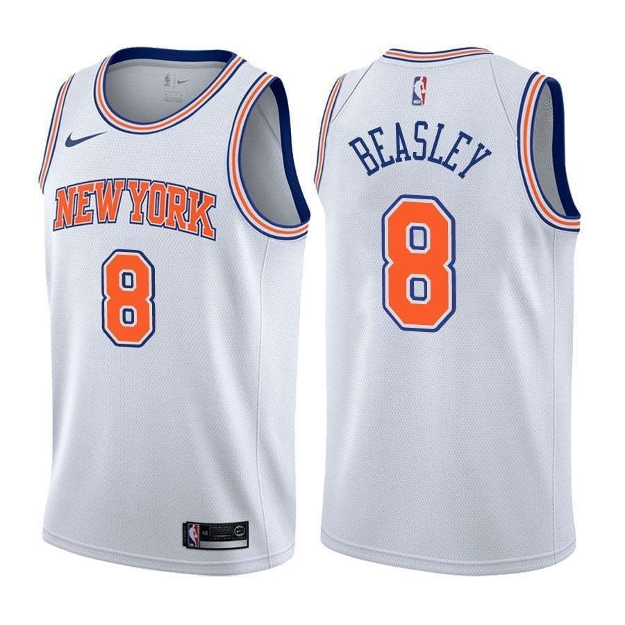 Men's Michael Beasley Knicks #8 White Basketball Jersey S-3XL