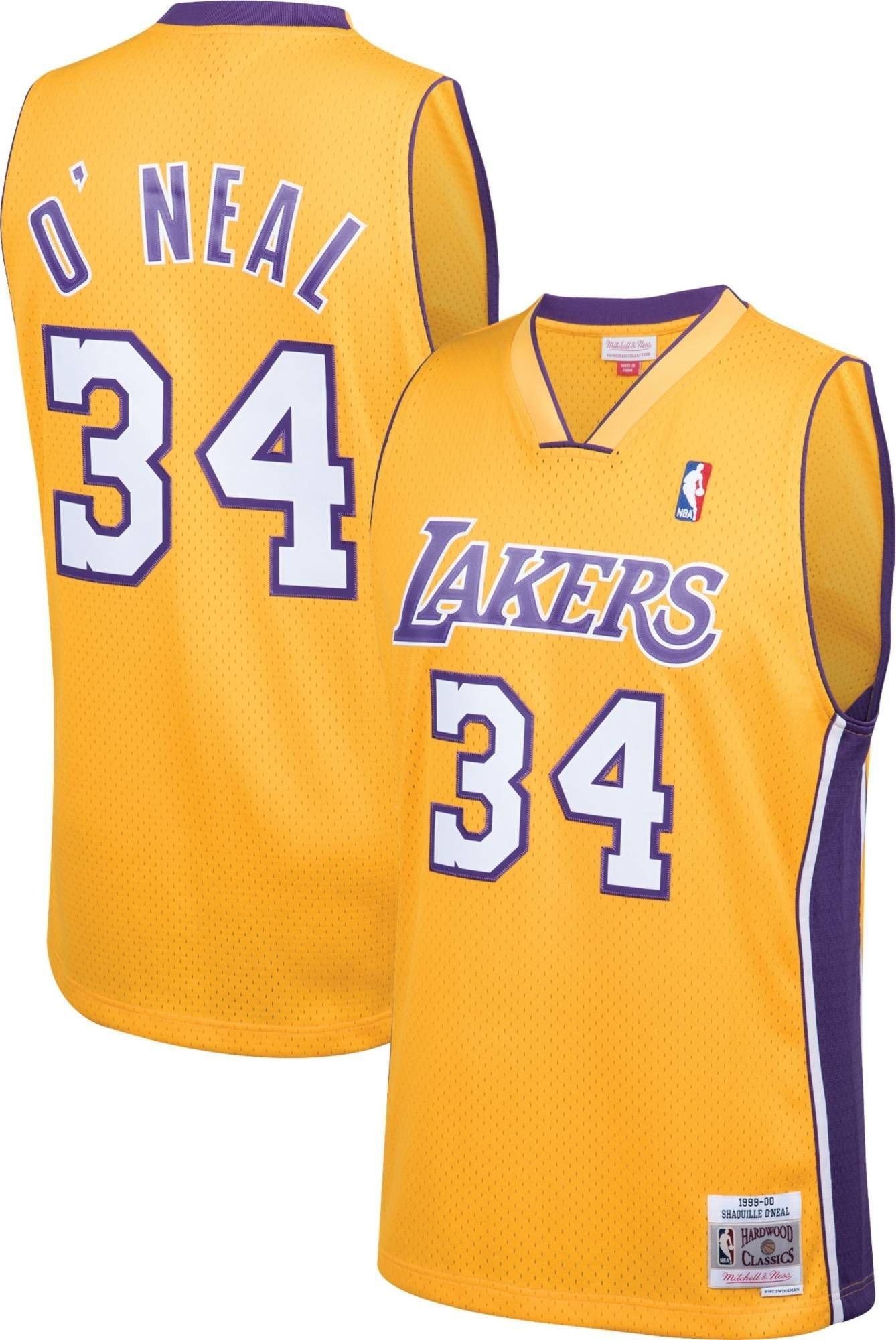 Mitchell Ness Men's Los Angeles Lakers Shaquille O'neal 34 Swingman Jersey