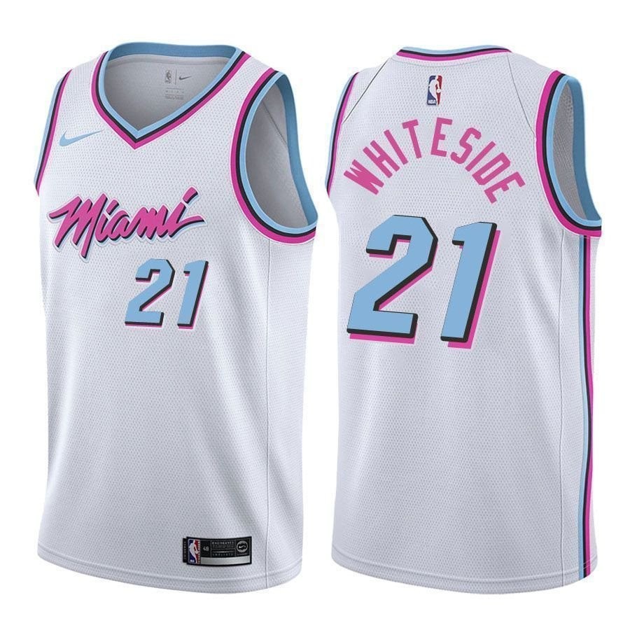 Miami Heat Hassan Whiteside #21 Swingman City Edition White Jersey Unisex