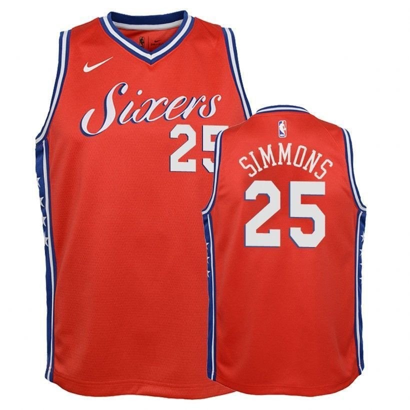 Youth Philadelphia 76ers Ben Simmons #25 Statement Edition Red Jersey