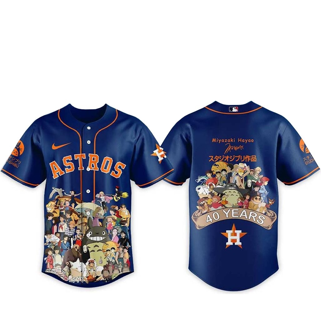 Houston Astros Miyazaki Hayao 40 Years Of Studio Ghibli 2026 Baseball Jersey