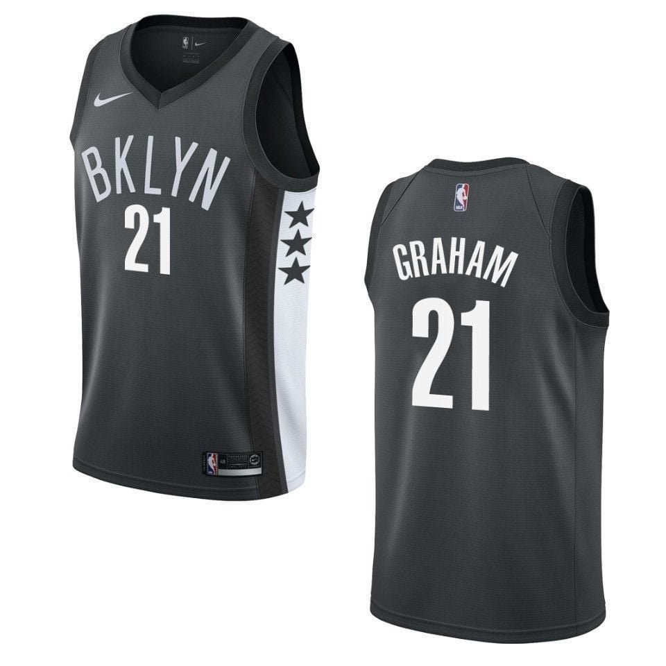 Men's Brooklyn Nets Treveon Graham #21 Statement Swingman Jersey Black