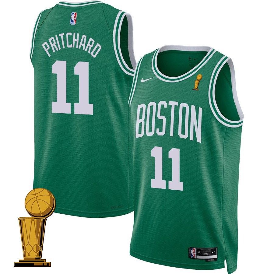 Payton Pritchard 11 Boston Celtics 2024 Finals Champions Jersey Icon Edition Kelly Green