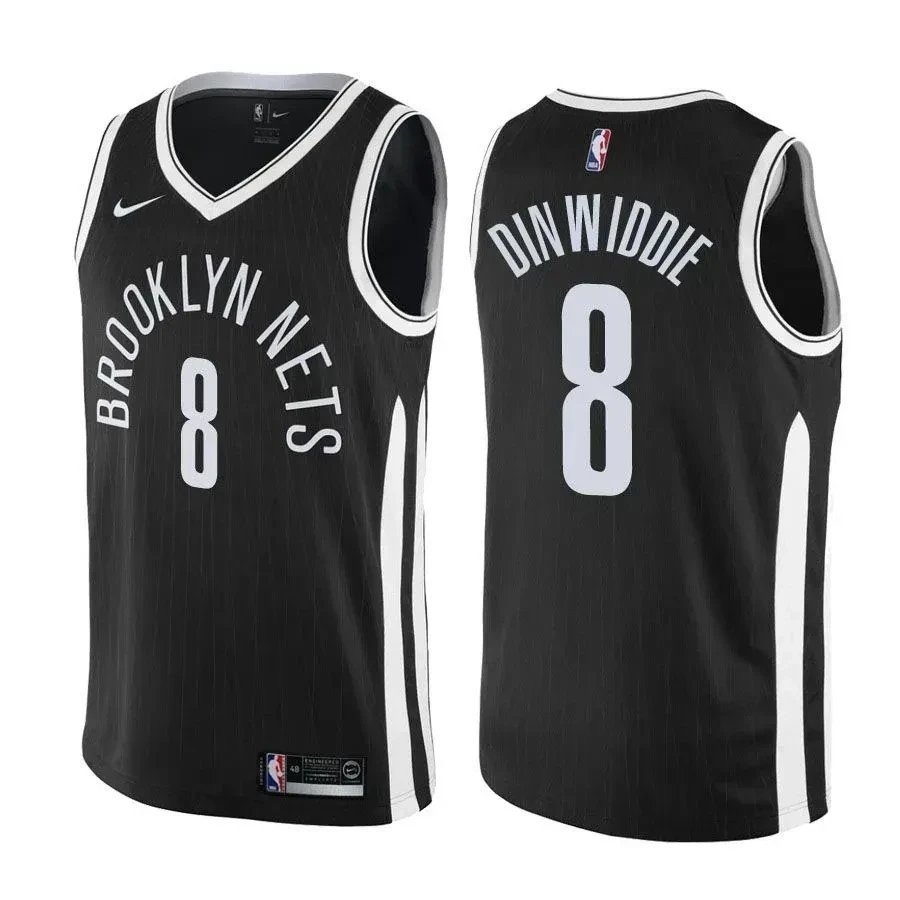 Spencer Dinwiddie Nets #8 City Edition Black Basketball Jersey - Men's