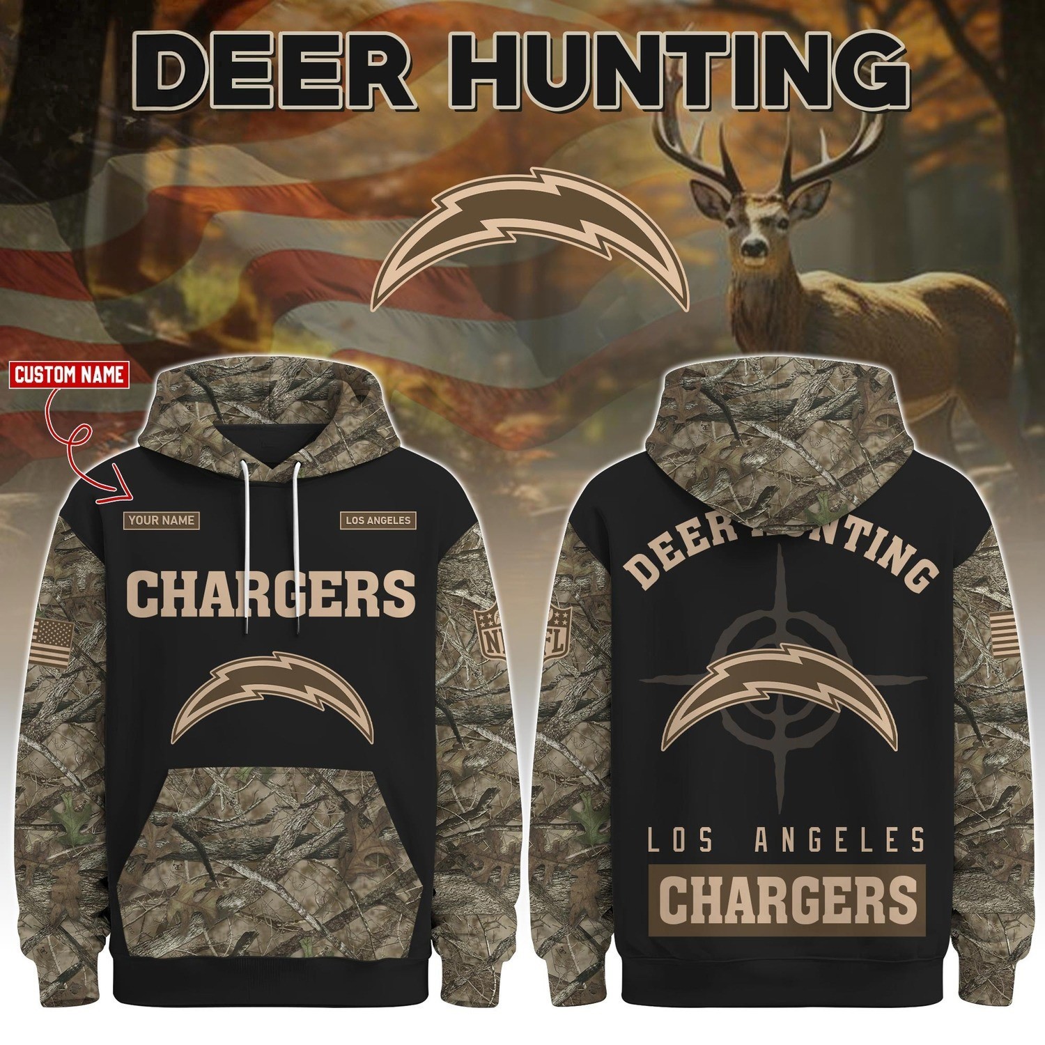 Musemora - Men's Los Angeles Chargers Hoodie