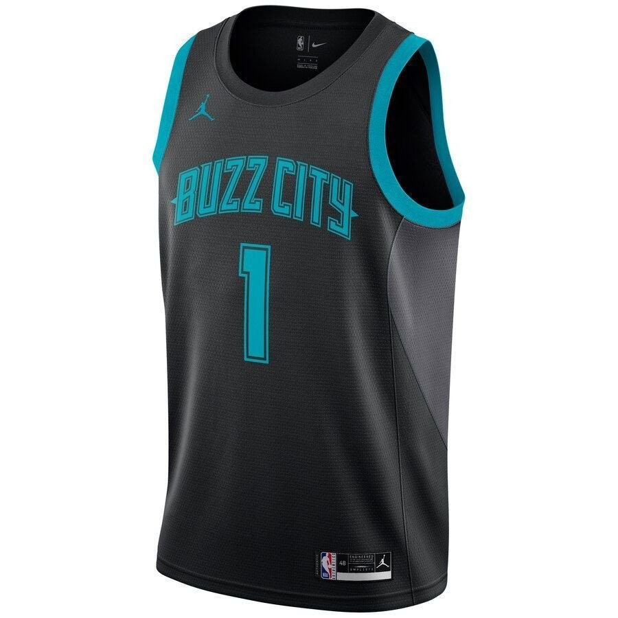Malik Monk Charlotte Hornets City Edition Swingman Jersey - Black - Image 2