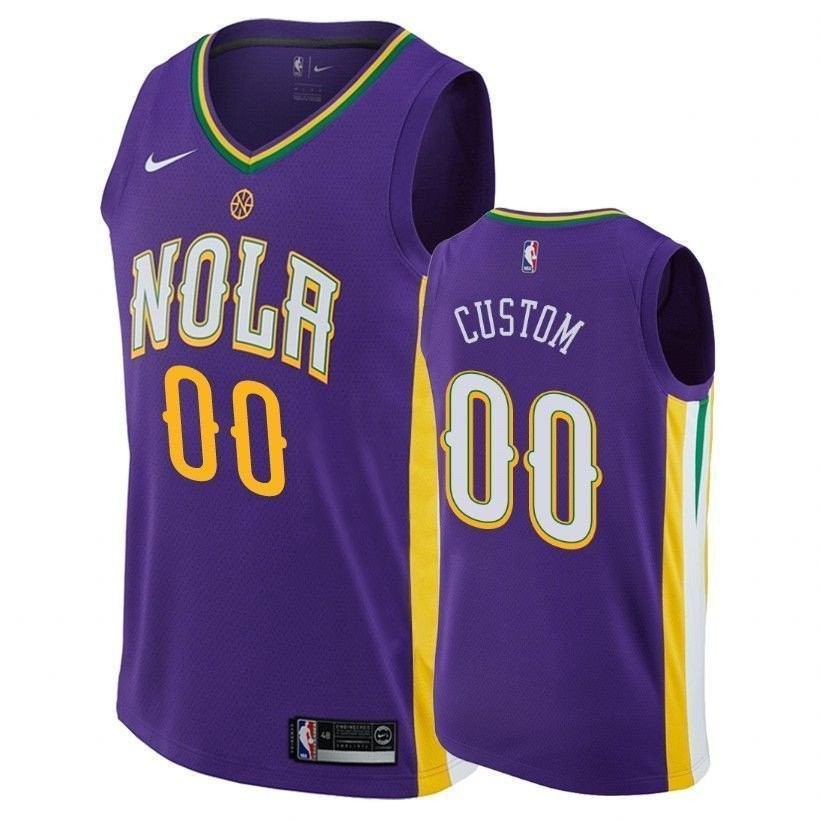 Pelicans Men's Custom City Purple Basketball Jersey S-3XL Multicolor