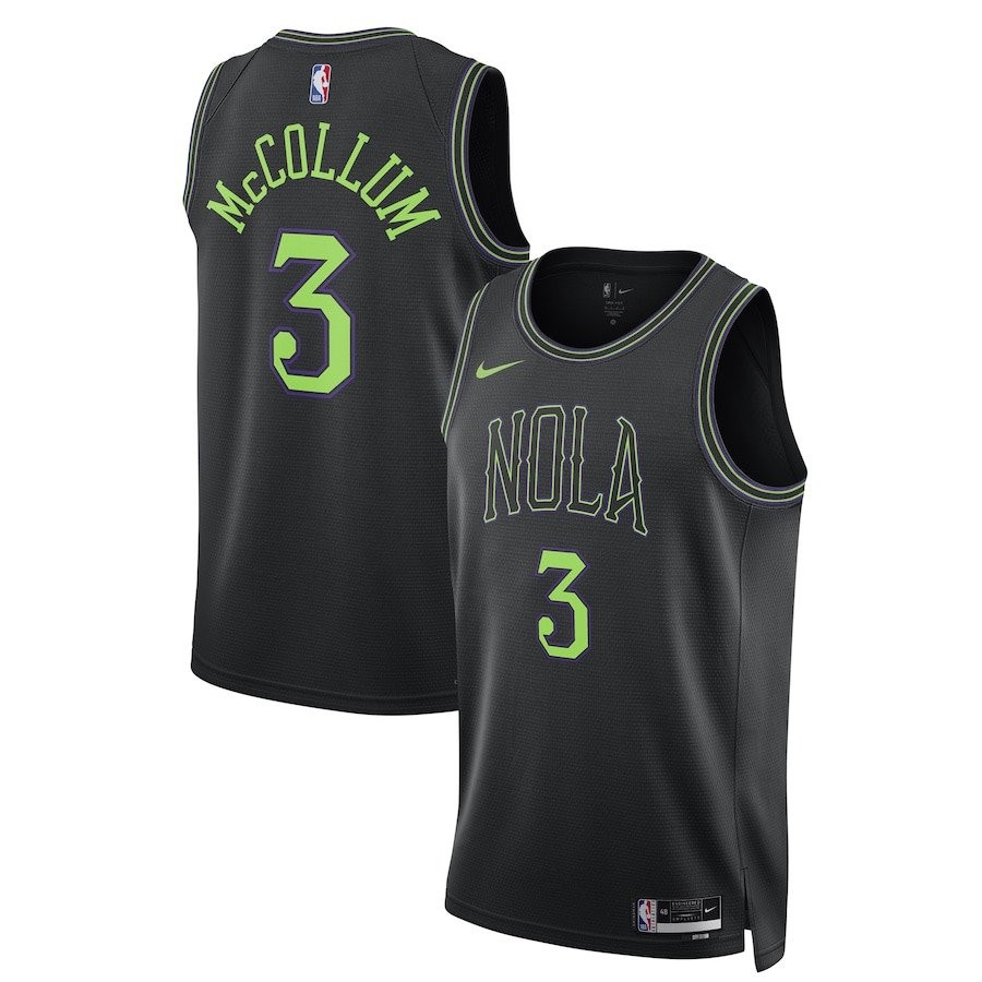 CJ McCollum 3 New Orleans Pelicans 2023/24 City Edition Swingman Jersey Black