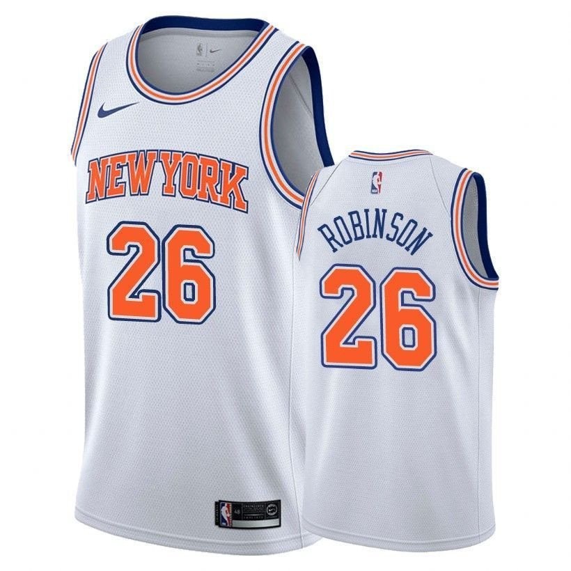 Men's Mitchell Robinson Knicks #26 White Basketball Jersey - Polyester, Sizes S-3XL