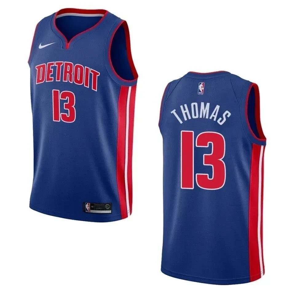 Men's Detroit Pistons Khyri Thomas #13 Icon Swingman Jersey Blue - 100% Polyester