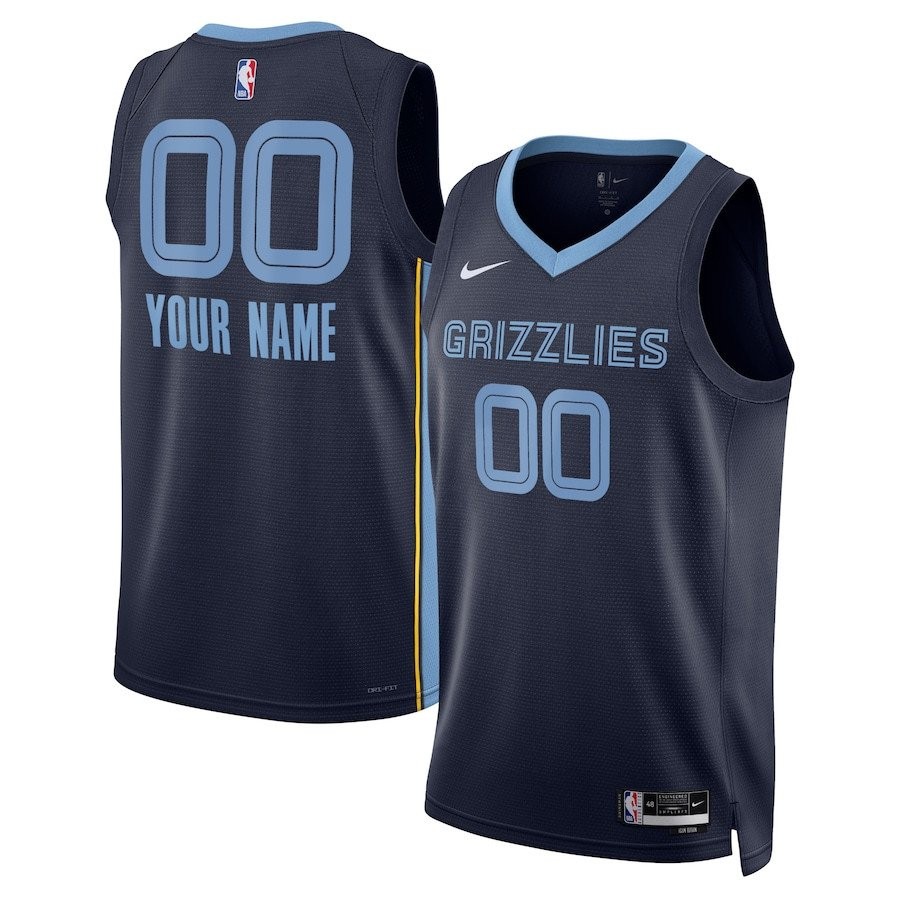 Memphis Grizzlies 2023/24 Icon Swingman Custom Men Jersey Navy