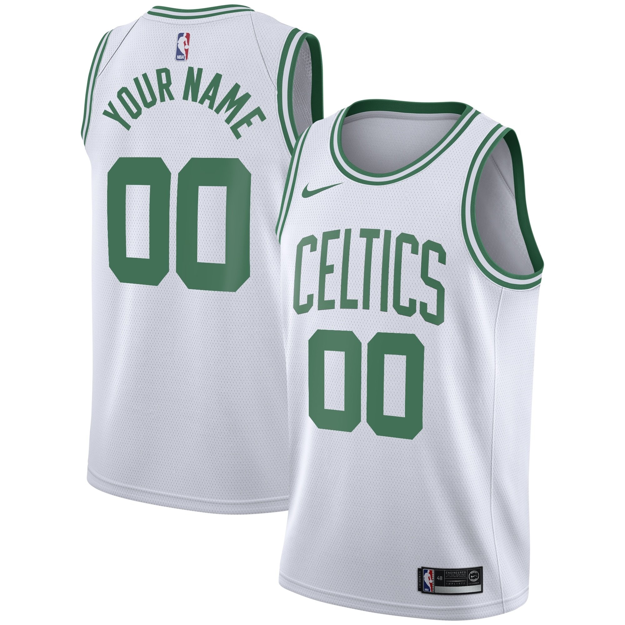 Boston Celtics Association Swingman Custom Youth Jersey Multicolor S-3XL