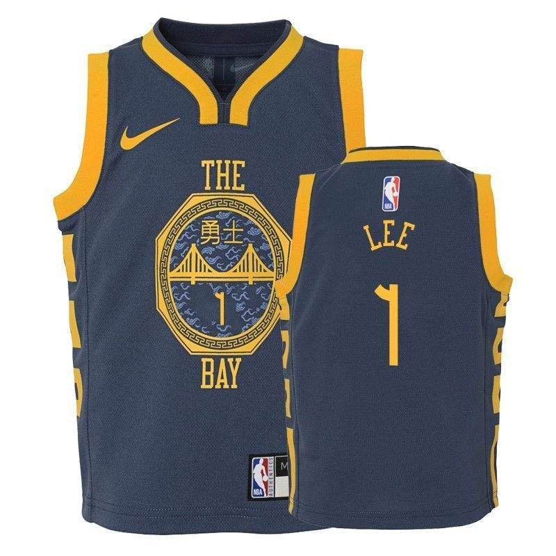 Youth Warriors Damion Lee 1 City Navy Jersey - Unisex Multicolor Polyester Athletic Shirt S-3XL