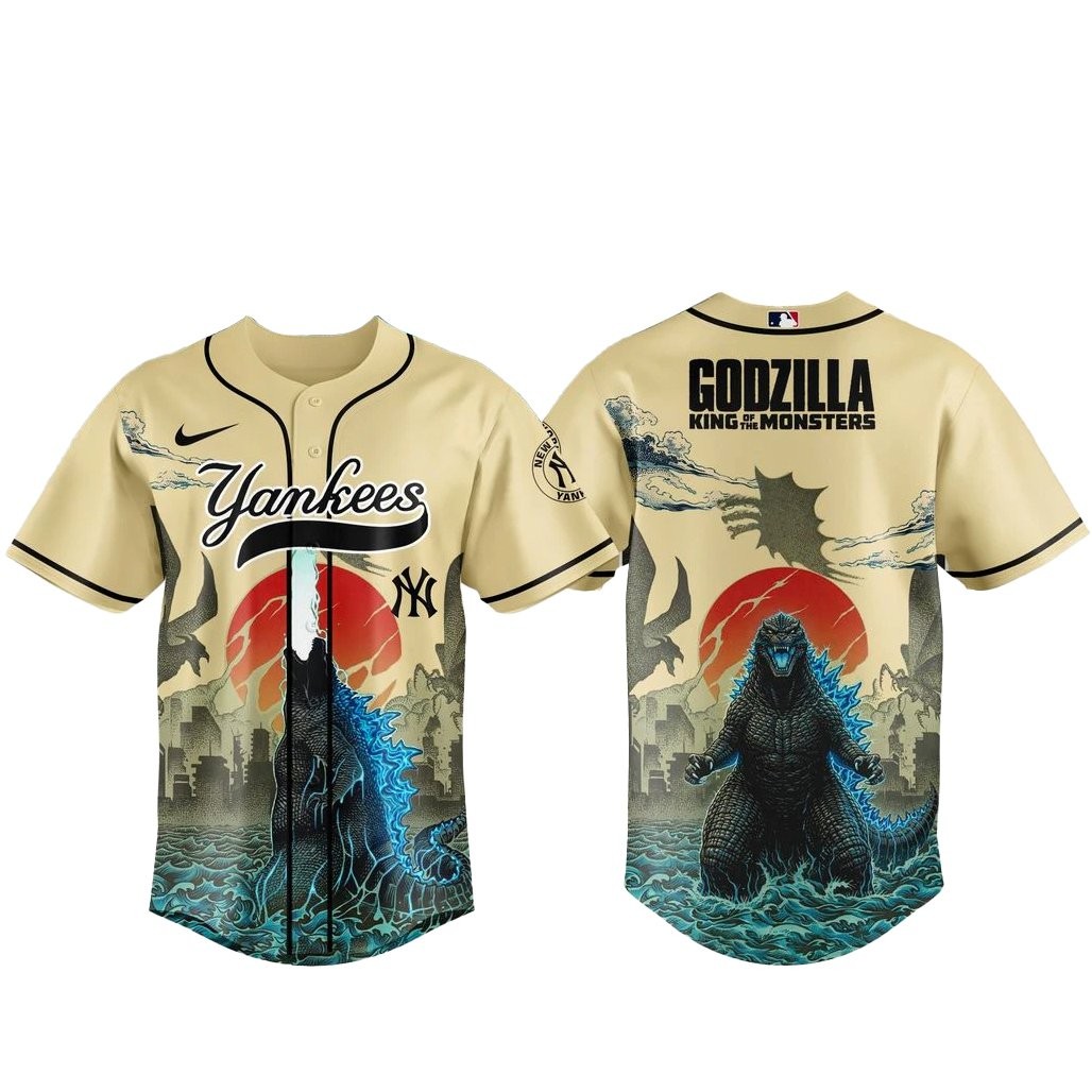 New York Yankees x Godzilla King of The Monsters Baseball Jersey