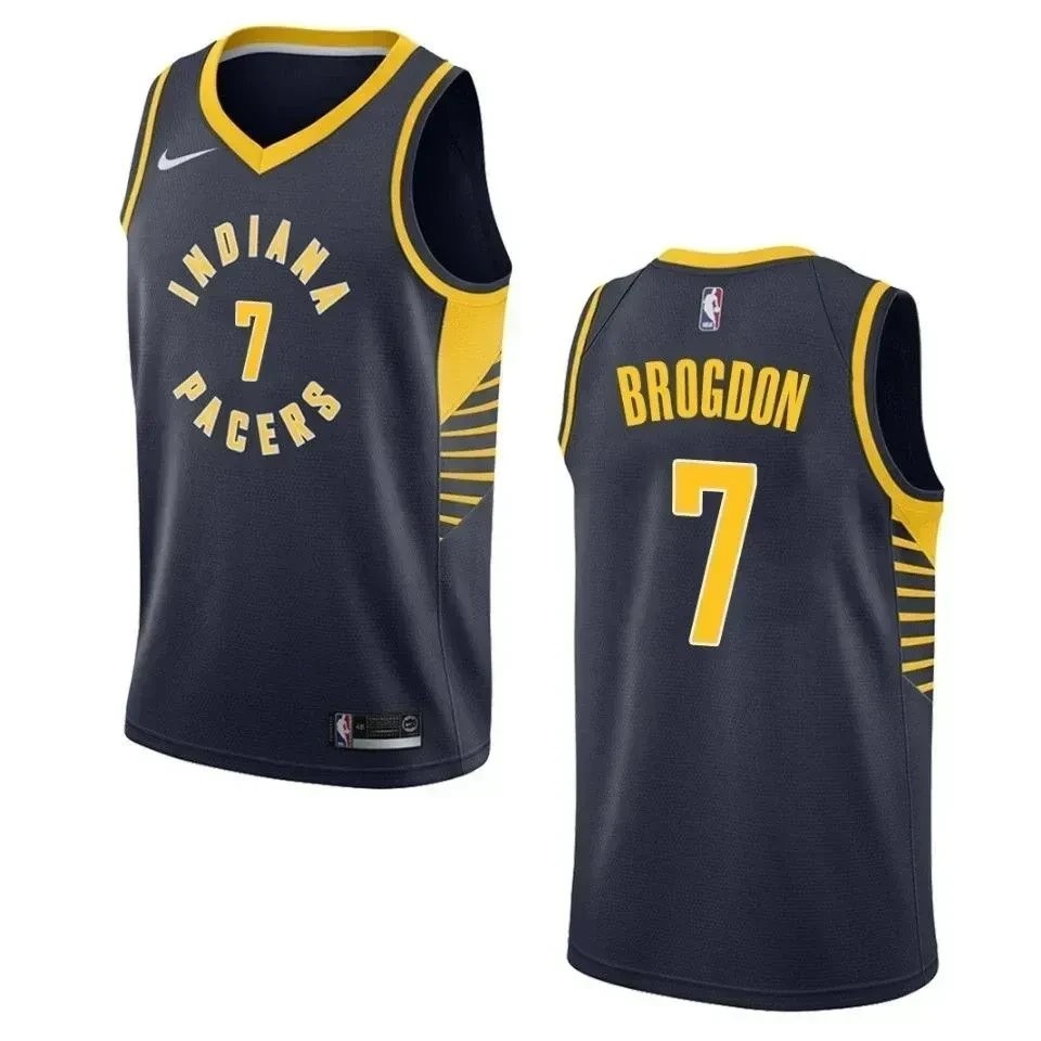 Men's Indiana Pacers 7 Malcolm Brogdon Icon Swingman Jersey - Navy