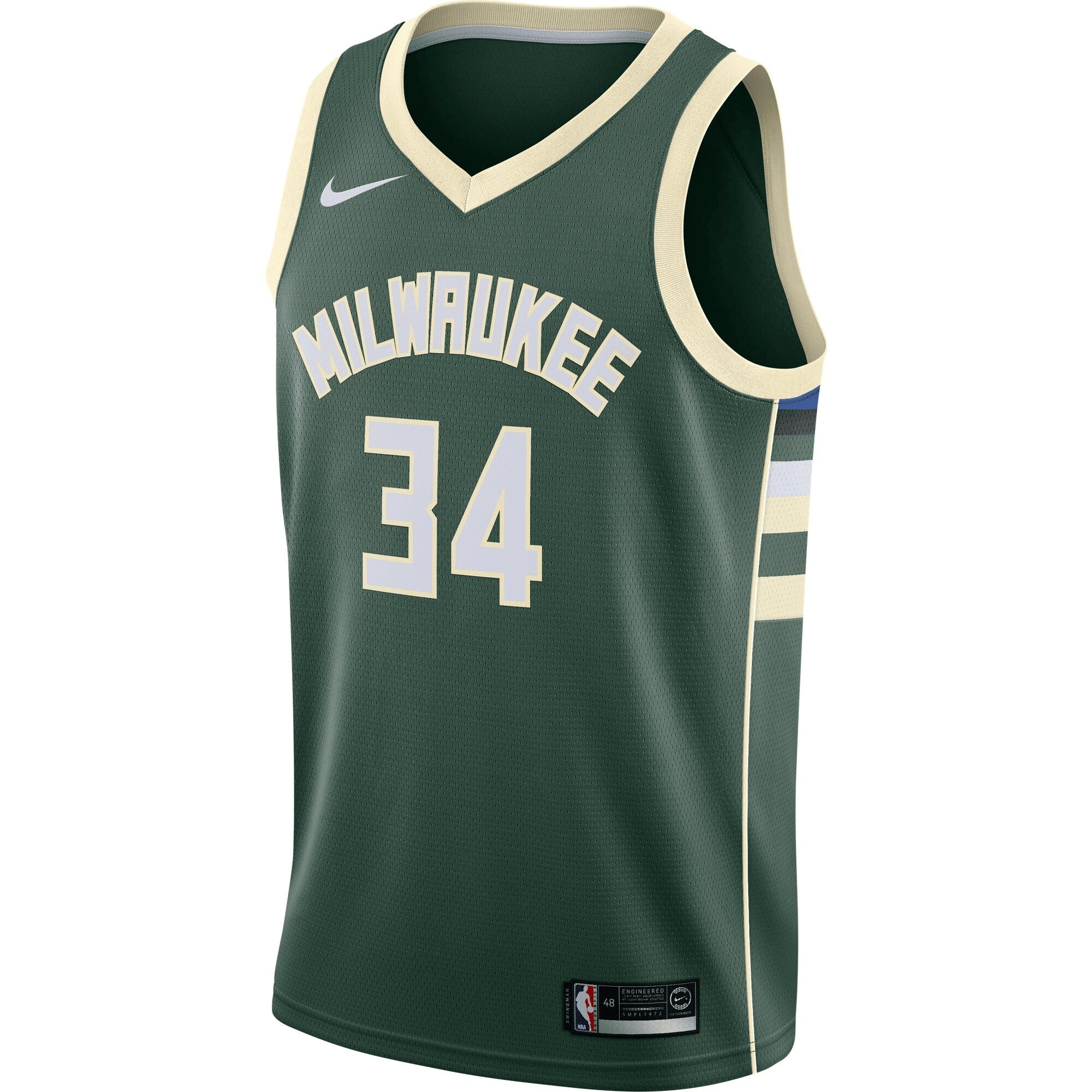 Giannis Antetokounmpo Milwaukee Bucks Swingman Jersey Green - Icon Edition Jersey - Image 2