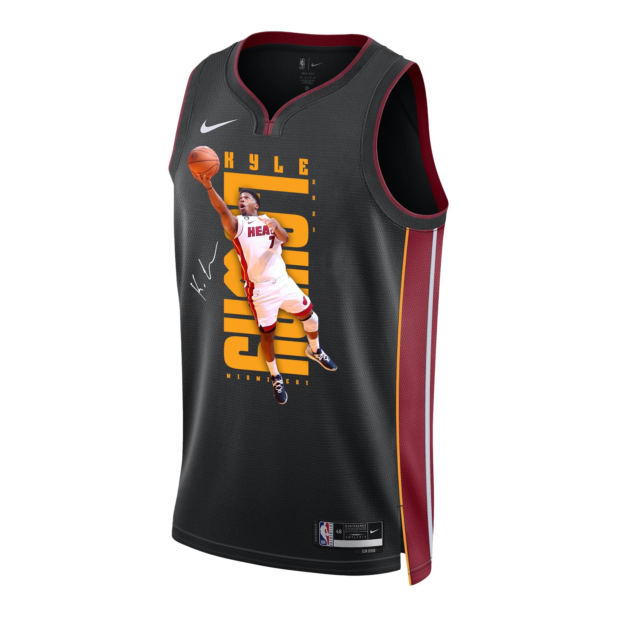 Kyle Lowry 7 Miami Heat Shooting Flair 2023 NBA Champions Swingman Jersey - Black - Image 2