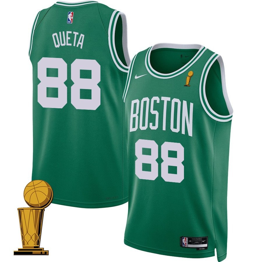 Neemias Queta 88 Boston Celtics 2024 Finals Champions Jersey Icon Edition Kelly Green