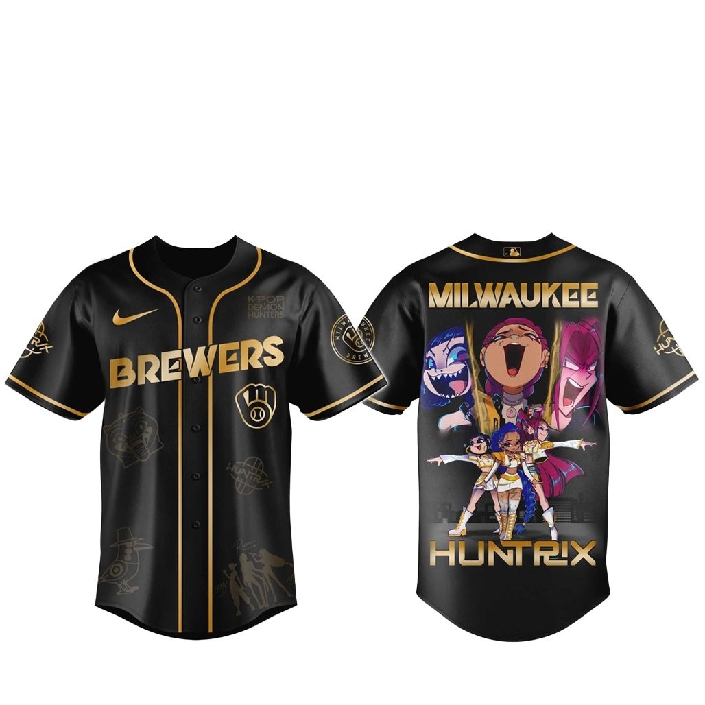 Milwaukee Brewers x Kpop Demon Hunter 2026 Golden Baseball Jersey
