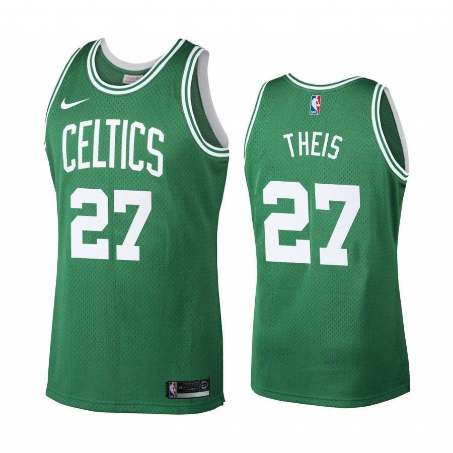 Men's Boston Celtics 27 Daniel Theis Green Hardwood Classics Jersey