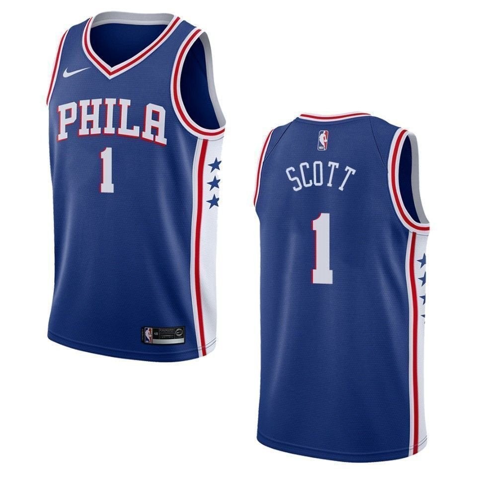 Men's Philadelphia 76ers Mike Scott Icon Swingman Jersey Blue S-3XL