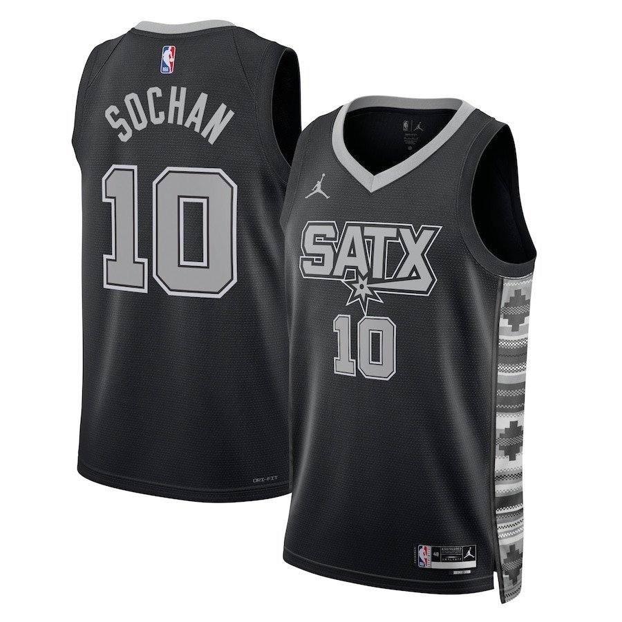 Jeremy Sochan 10 San Antonio Spurs Unisex Swingman Jersey Statement Edition Black