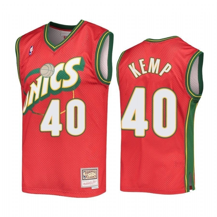 Men's Shawn Kemp 40 Seattle Supersonics Hardwood Classics Jersey Red