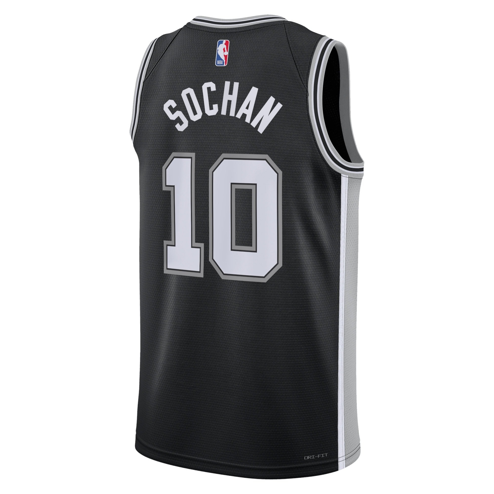 San Antonio Spurs Icon Edition Swingman Jersey - Black - Jeremy Sochan - Unisex - Image 2
