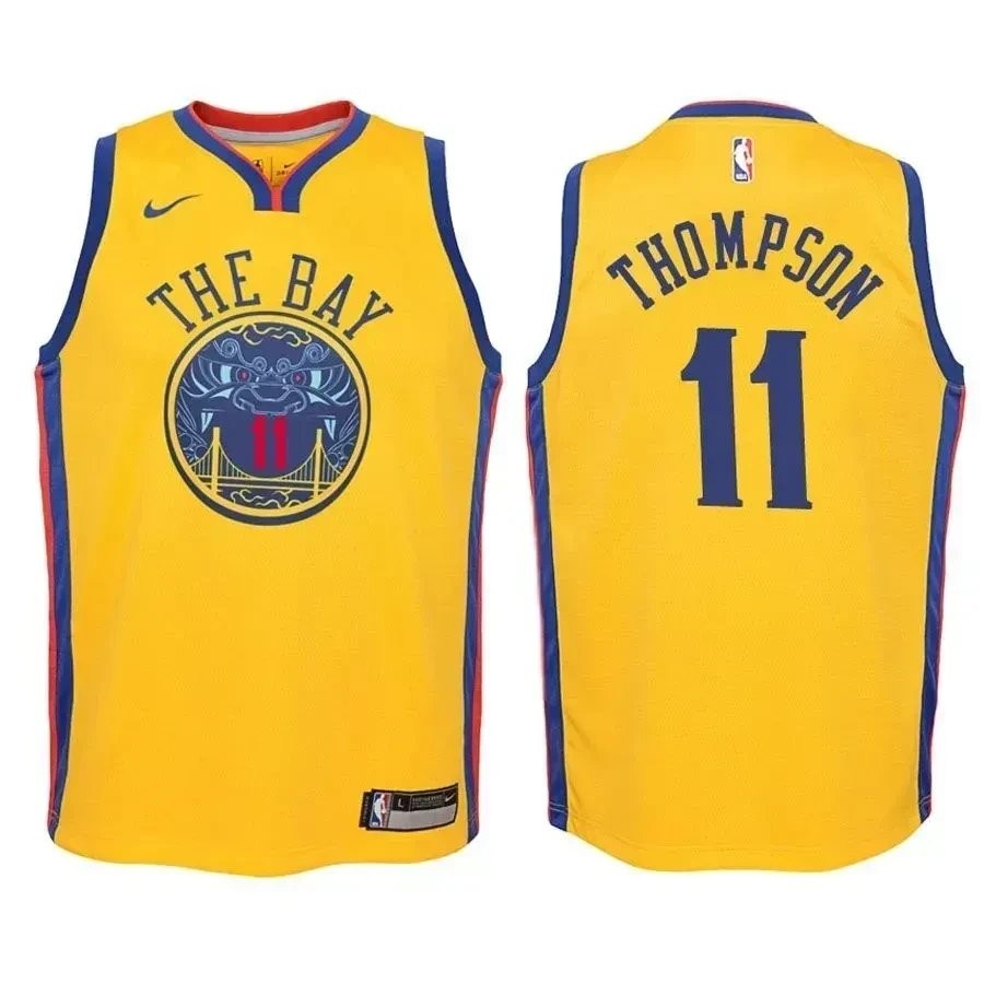 Youth Warriors Klay Thompson 11 City Edition Gold Jersey Unisex S-3XL