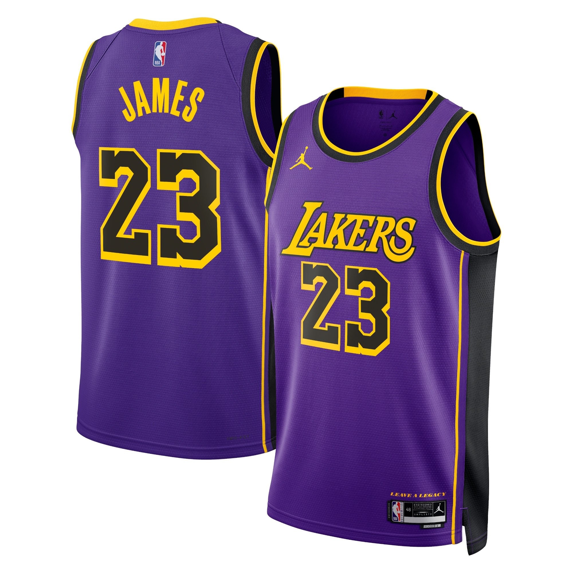 Los Angeles Lakers Jordan Statement Edition Swingman Jersey Purple LeBron James Unisex