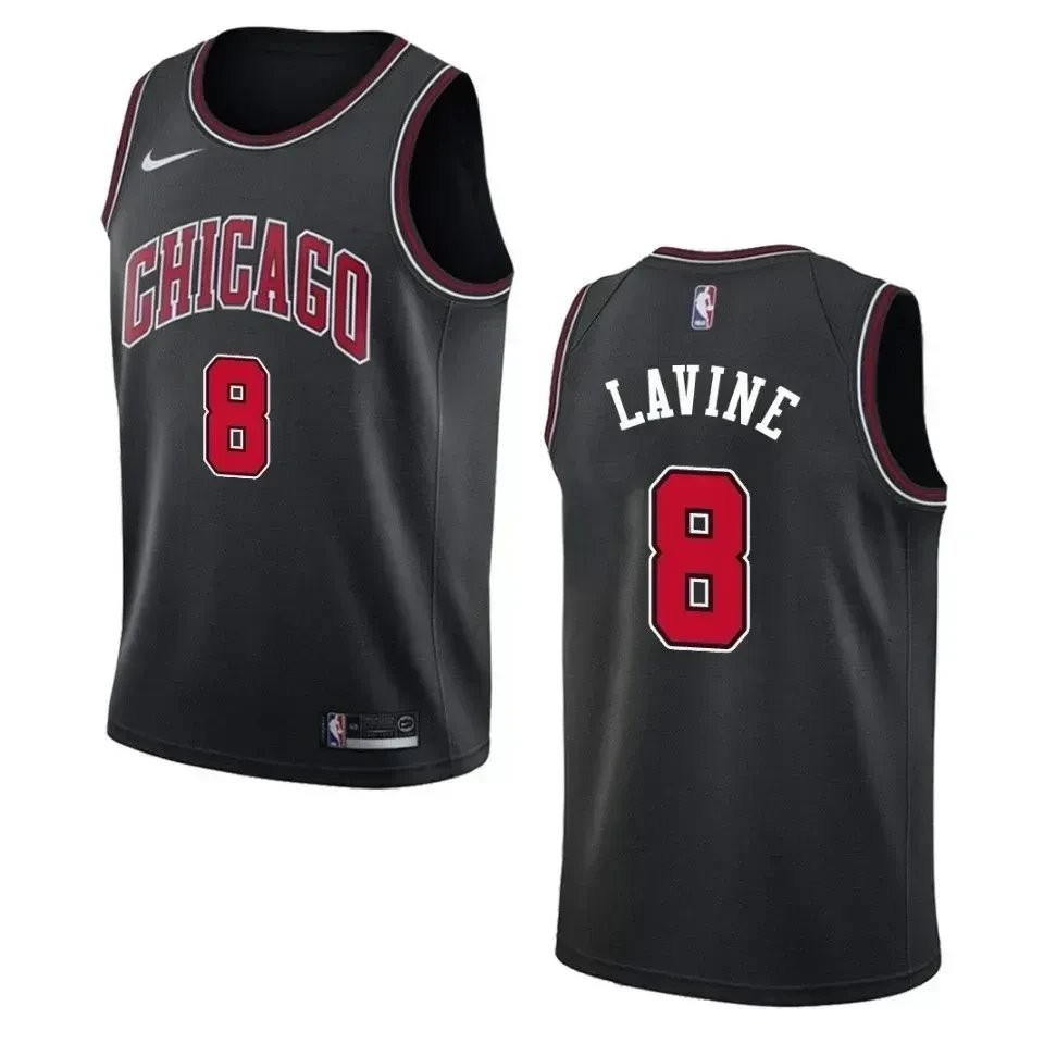 Men's Chicago Bulls Zach Lavine 8 Statement Swingman Jersey Black