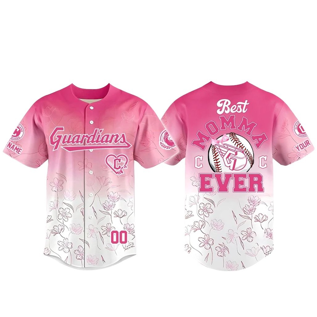 Custom Name and Number Cleveland Guardians Happy Mother’s Day 2026 Pink Baseball Jersey