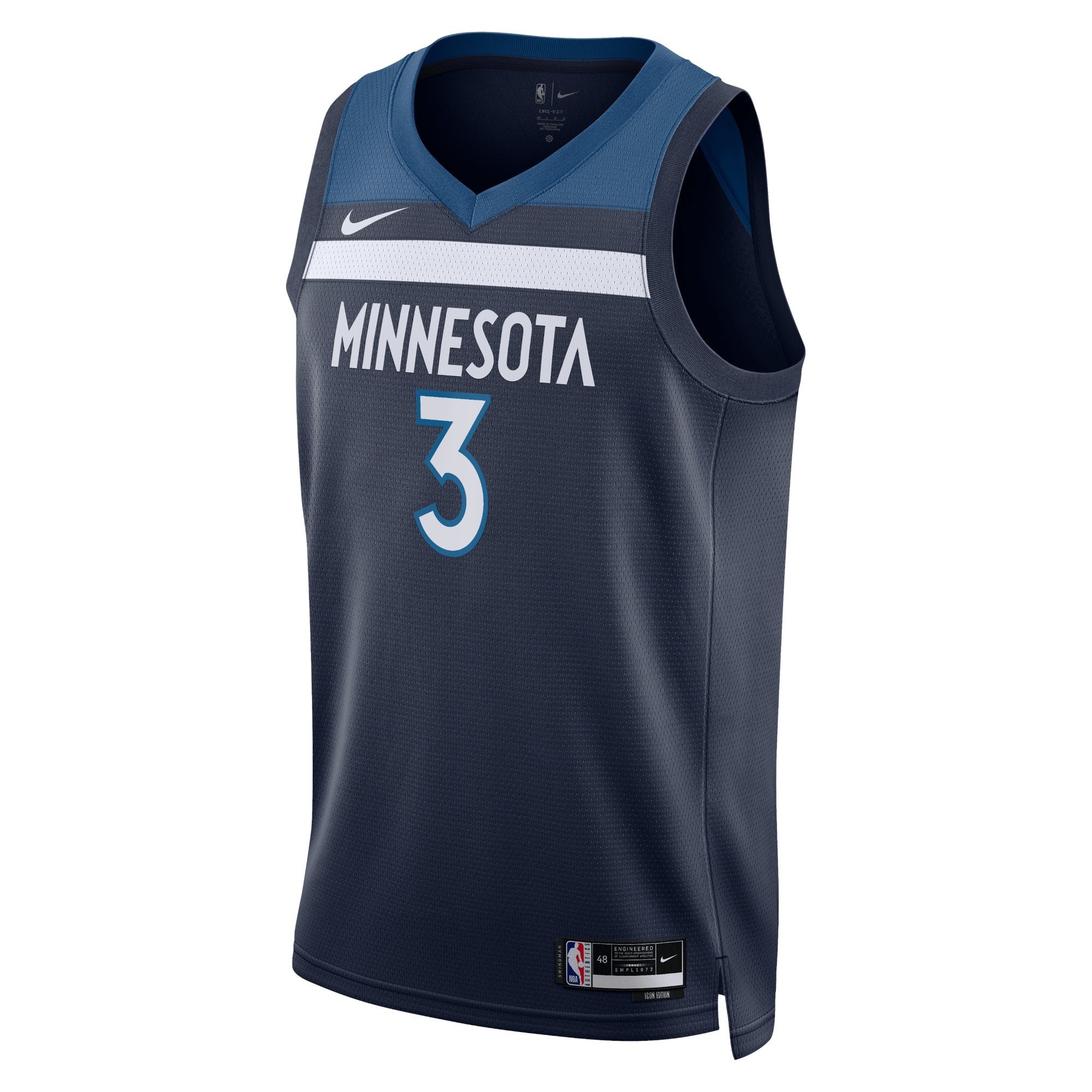 Minnesota Timberwolves Icon Edition Swingman Jersey Navy Jaden McDaniels Unisex