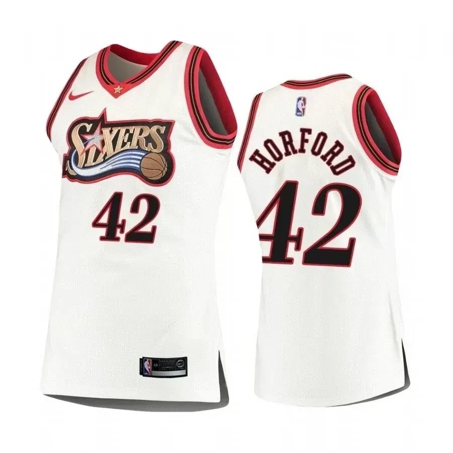 Men's Philadelphia 76ers Al Horford #42 White Hardwood Classics Jersey