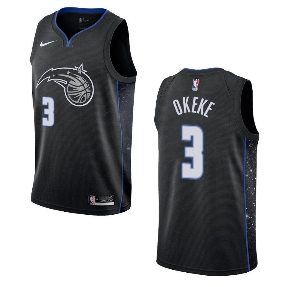 Men's Orlando Magic Chuma Okeke City Swingman Jersey Black Multi Color