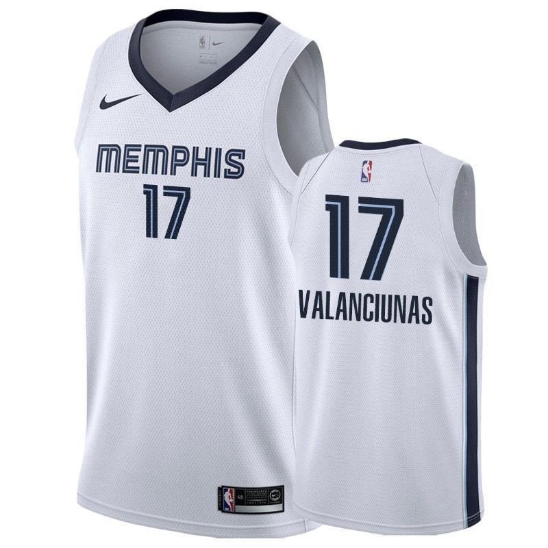 Men's Grizzlies Jonas Valanciunas #17 Association White Jersey