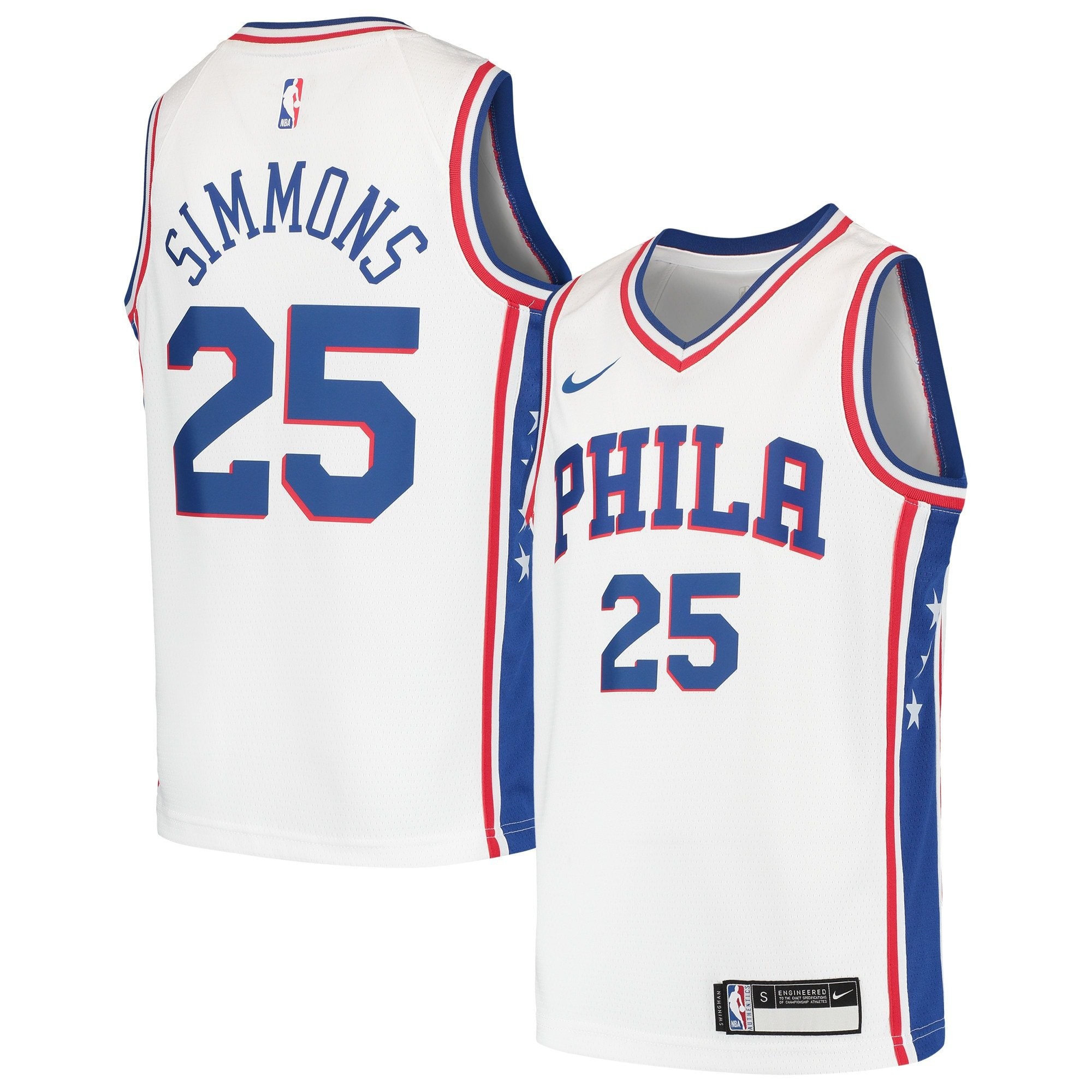 Youth Ben Simmons White Philadelphia 76ers Swingman Jersey - Unisex Sizes S-3XL