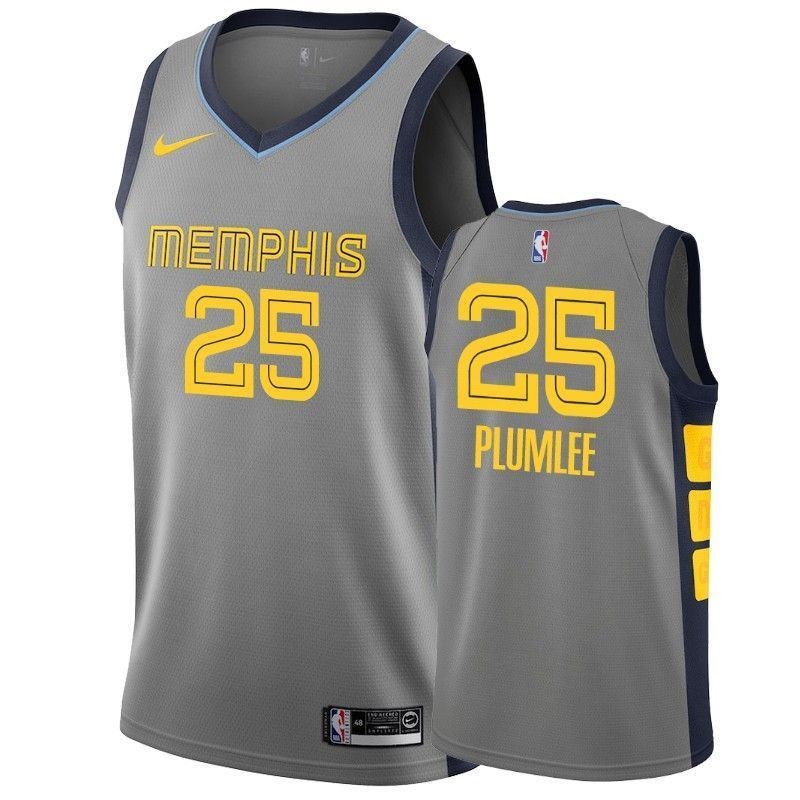 Memphis Grizzlies Miles Plumlee 25 City Men's Jersey - Multicolor 100% Polyester