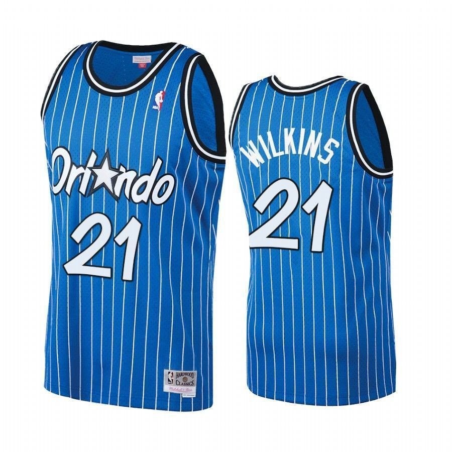 Men's Dominique Wilkins 21 Orlando Magic Royal Hardwood Classics Jersey