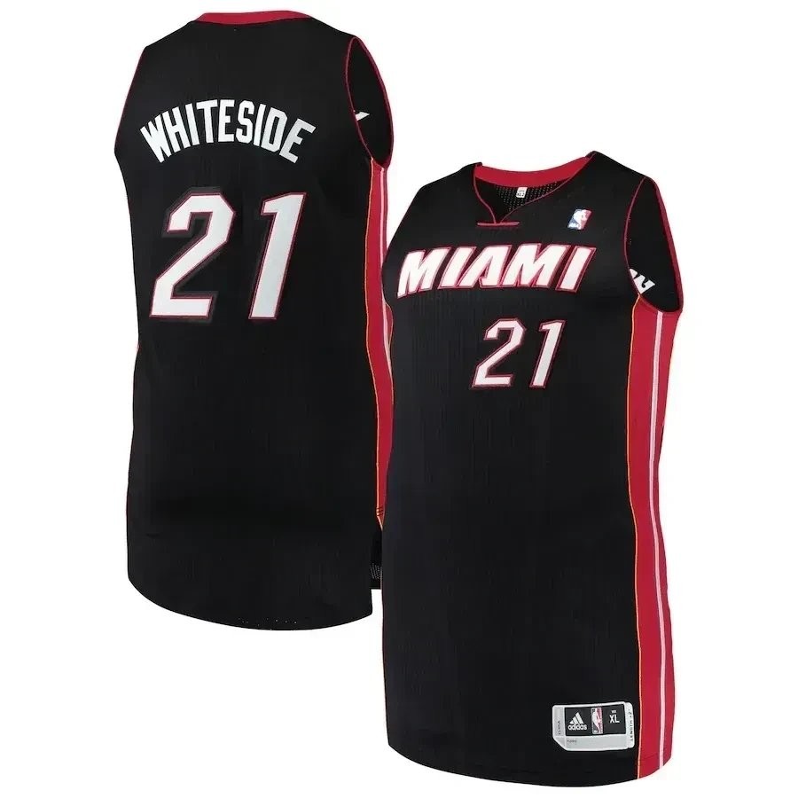 Hassan Whiteside Miami Heat Finished Jersey Black Unisex