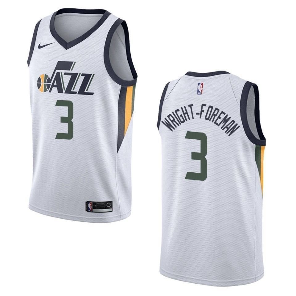 Men's Utah Jazz Justin Wright-Foreman Association Swingman Jersey White