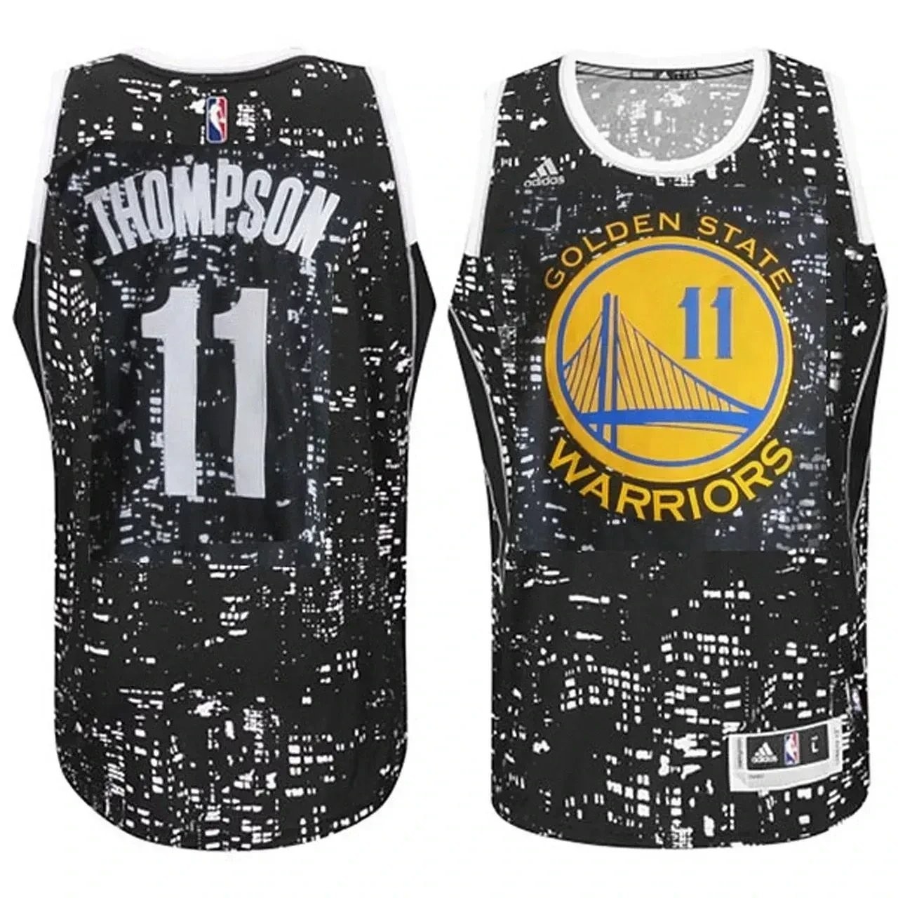 Men's Golden State Warriors Klay Thompson #11 City Lights Black Swingman Jersey