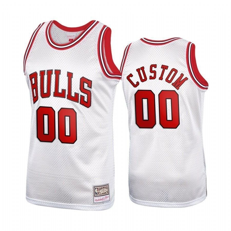 Men's Custom Chicago Bulls Platinum Hardwood Classics Jersey S-3XL Multicolor