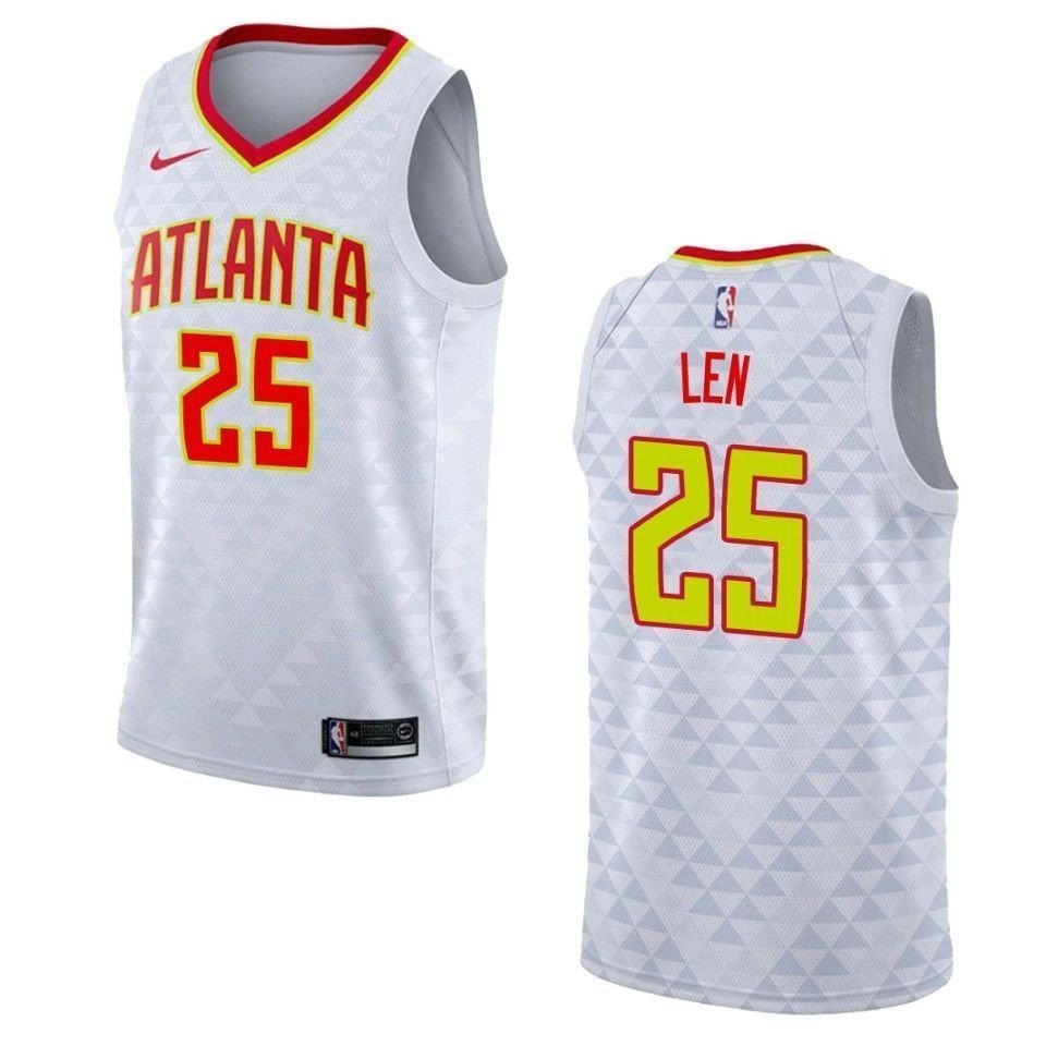 Men's Atlanta Hawks Alex Len Association Swingman Jersey White - 100% Polyester