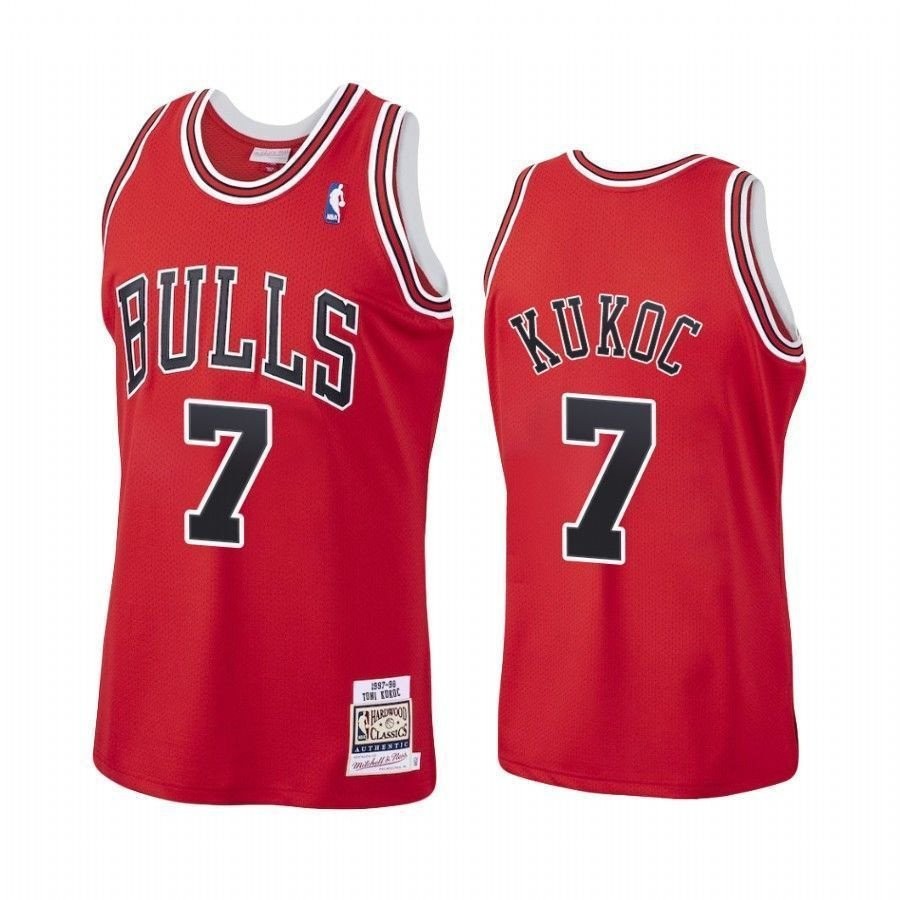 Men's Toni Kukoc Chicago Bulls Red Hardwood Classics Jersey S-3XL