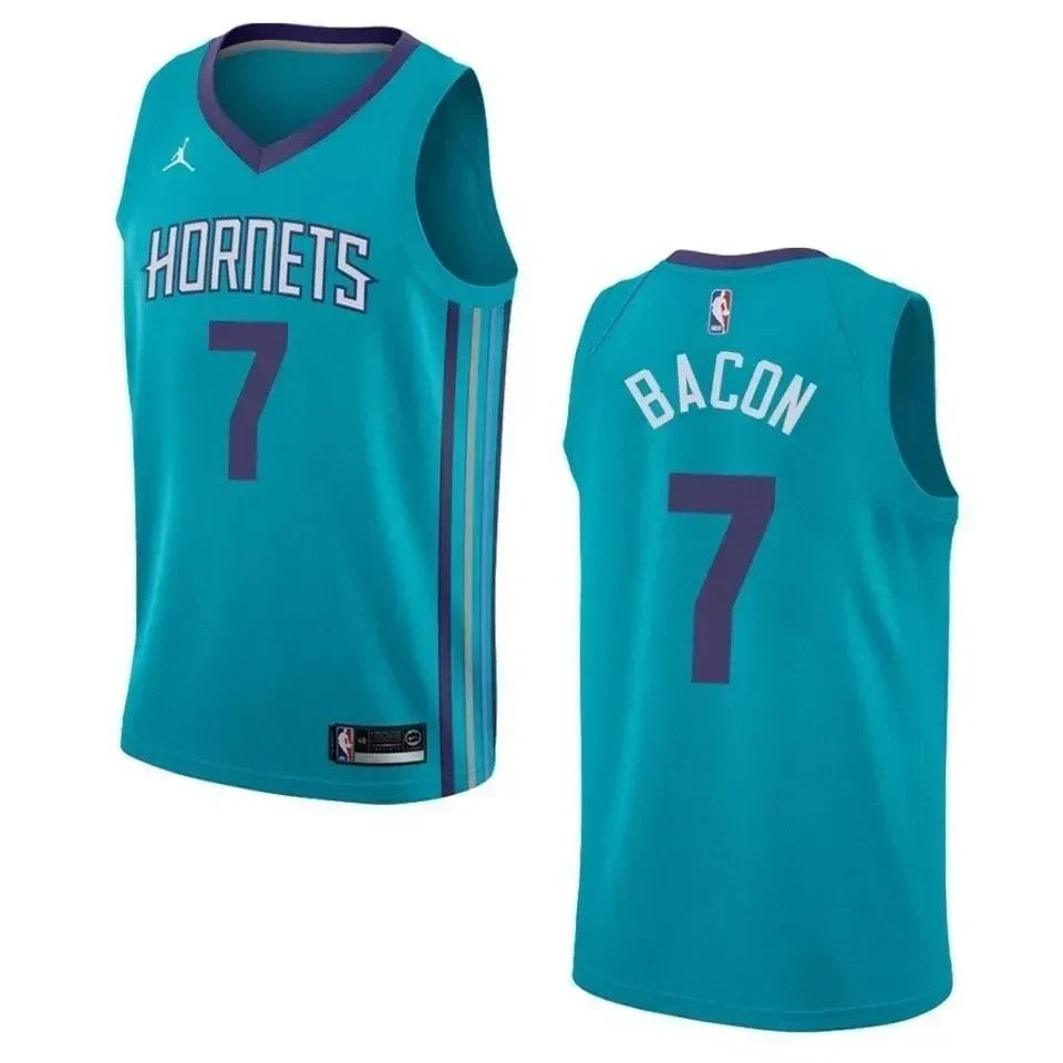 Men's Charlotte Hornets 7 Dwayne Bacon Icon Swingman Jersey Teal