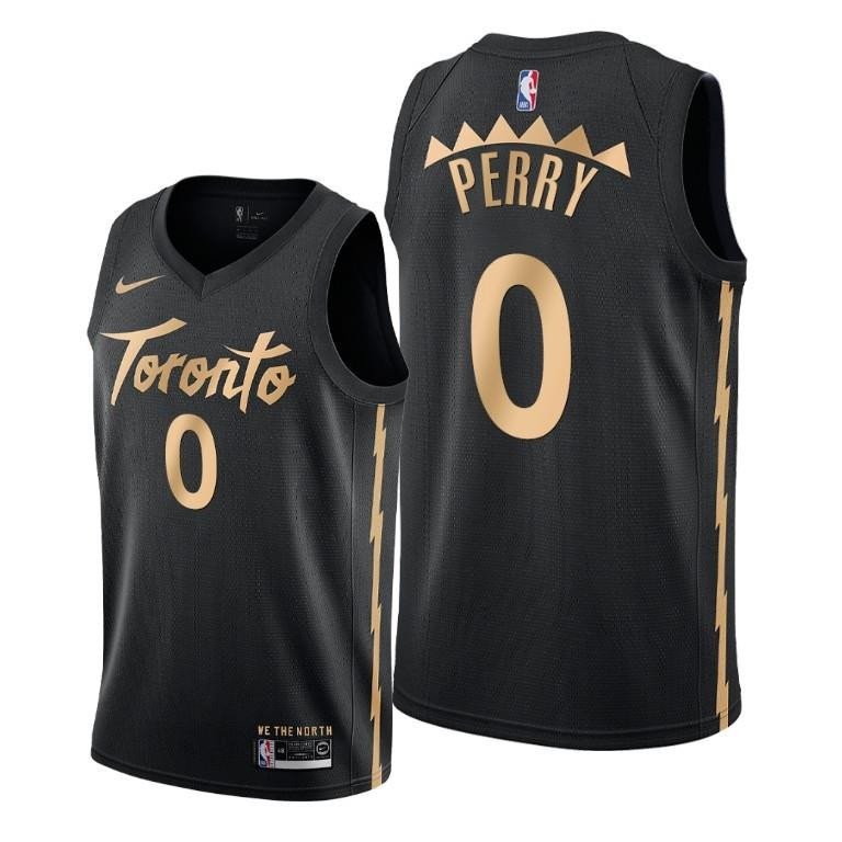 Reggie Perry Toronto Raptors Black City Edition Jersey 0 - Men Jersey