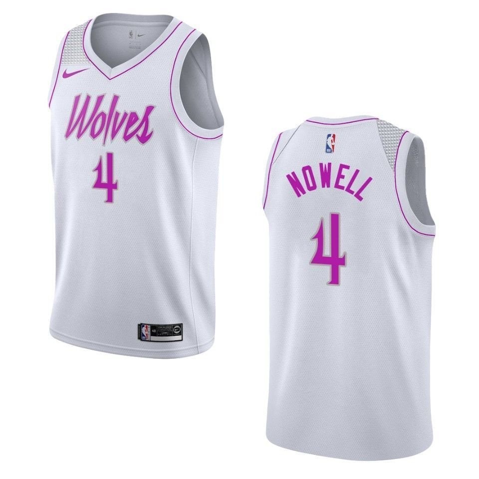 Men's Minnesota Timberwolves Jaylen Nowell #4 Earned Swingman Jersey White