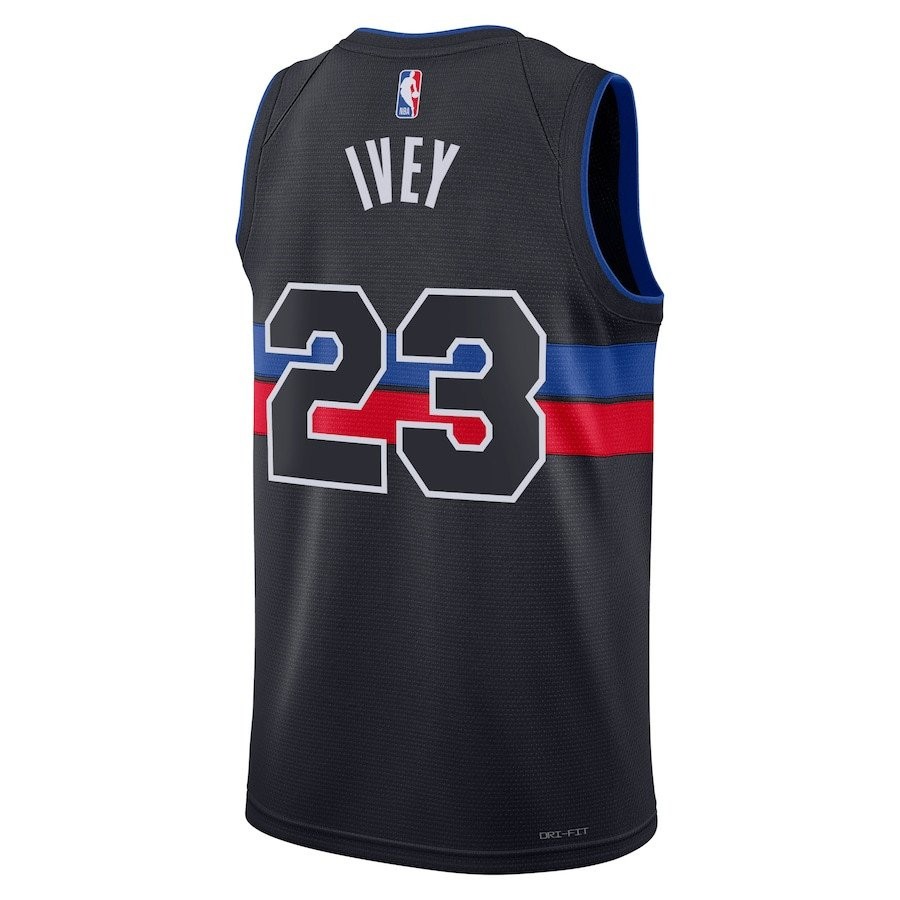 Jaden Ivey 23 Detroit Pistons Unisex Swingman Jersey Statement Edition Black - Image 3