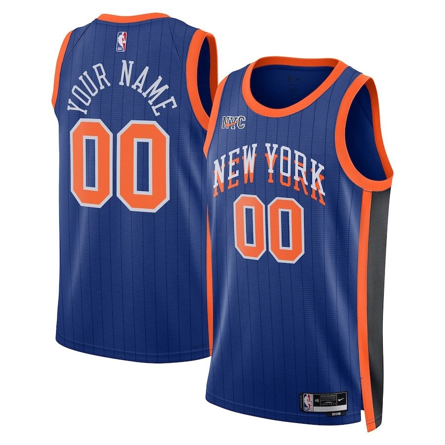 New York Knicks 2023/24 City Edition Swingman Custom Jersey Blue Unisex